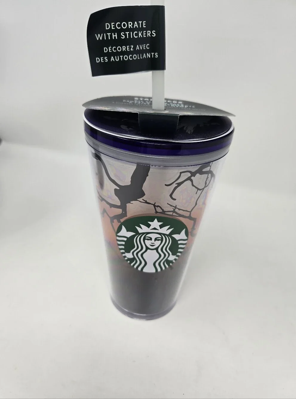 STARBUCKS HALLOWEEN ACRYLIC TUMBLER BUNDLE 2 VENTI 1 GRANDE NWT GLOW IN THE DARK